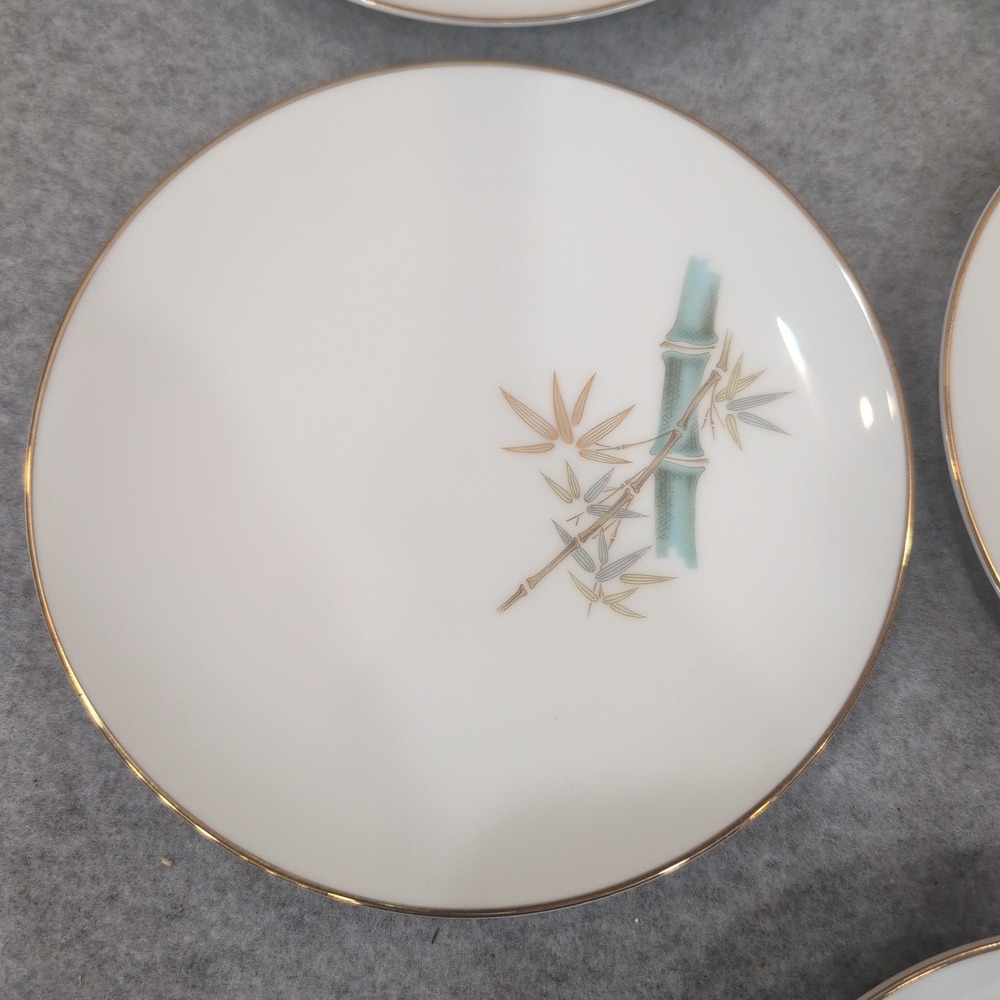 Noritake Oriental 6341 Bamboo Salad Plates and Saucers Set of 8 Japan Fine China - Picture 2 of 7